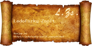 Ledofszky Zsolt névjegykártya